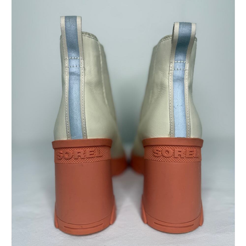 Sorel Brex Chelsea Boot Cream Leather Lug Platform Booties Spring Size 8 - Picture 8 of 12